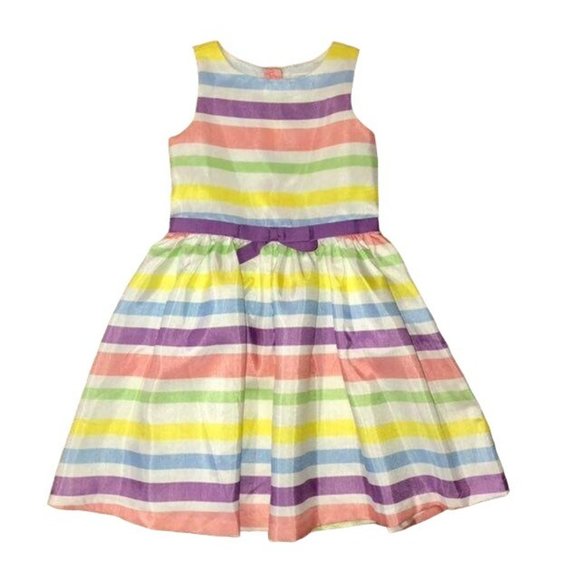 Gymboree Dress Girls 4 Used Striped Sleeveless Easter - Picture 3 of 9